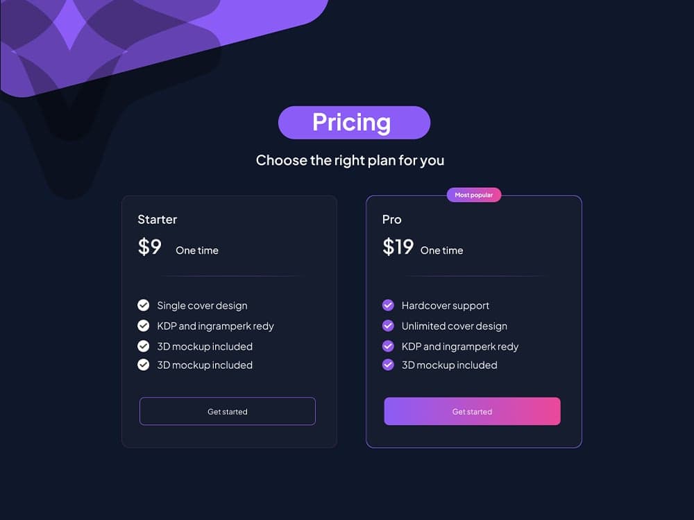 Pufby AI pricing plans, Starter and Pro