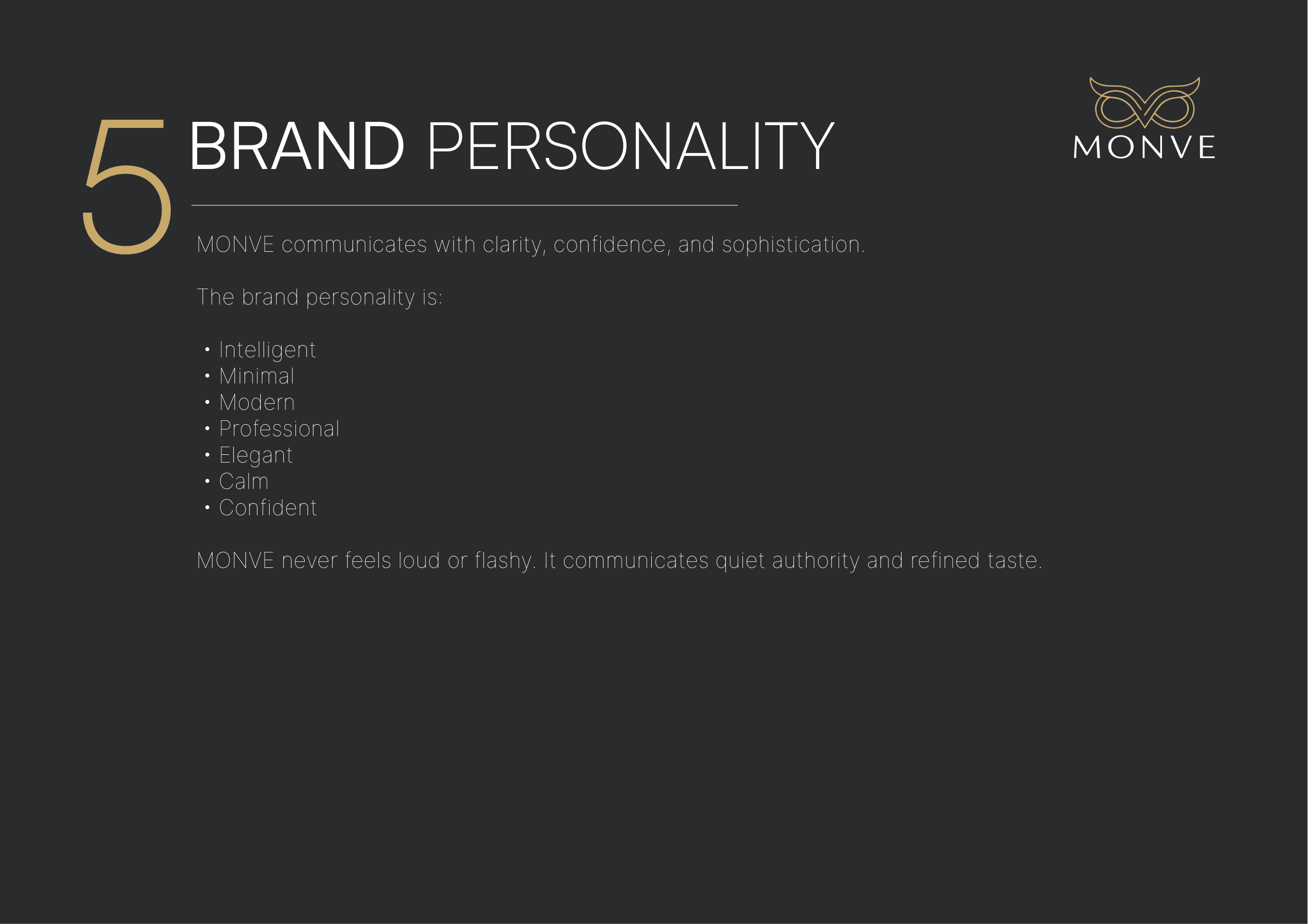 MONVE brand personality guideline page