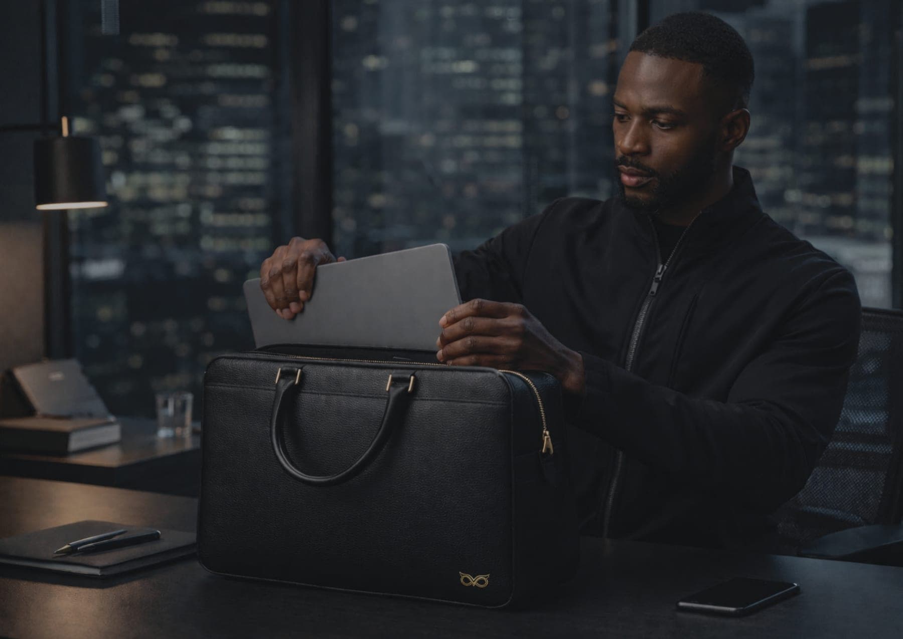 MONVE lifestyle product photograph of the laptop bag
