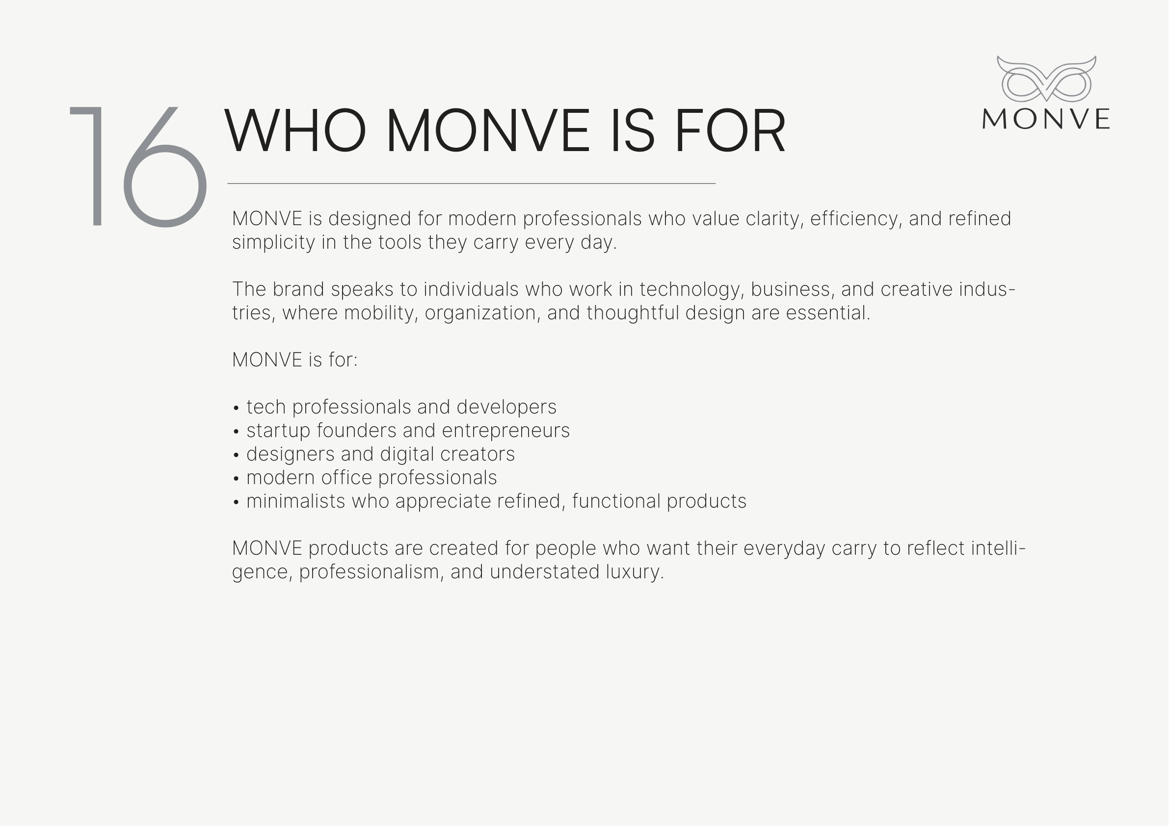Who MONVE is for guideline page